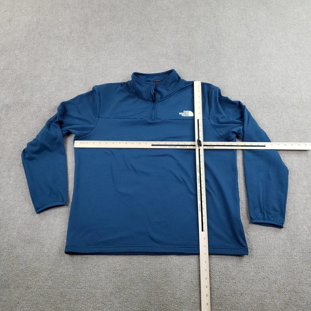 The North Face Sweatshirt Mens XL Blue Pullover 1/4 Zip Lightweight Stretch